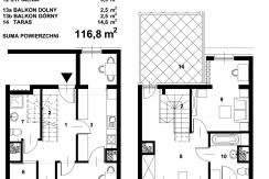 Mieszkanie M5 – F5-34P -III-IV – 116,8 m2